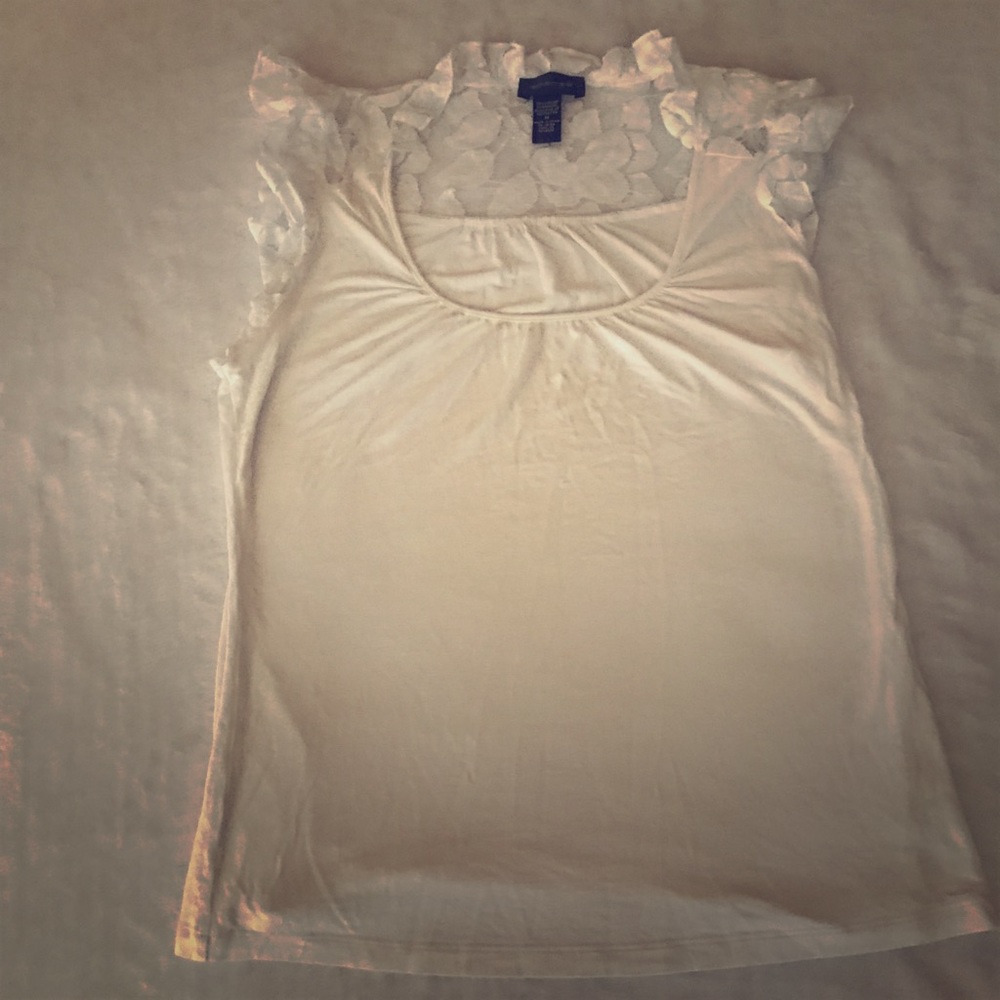 Spense white flower tank top